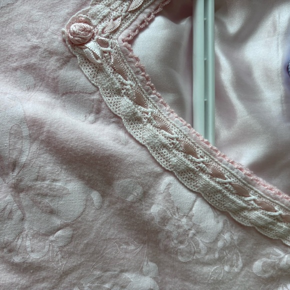Vintage 100% Cotton Pink Floral Nightgown - Picture 6 of 8